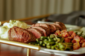 steak and potatoes