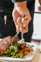 fine dining at a steakhouse