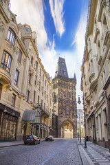 Fototapeta premium Powder tower in the center of Prague, Czech Republic