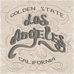 Los Angeles California Typography. T-shirt fashion stylish graphics. LA original wear.