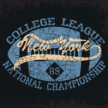 New York Sport wear typography emblem, american football,vintage, college, sports graphics for t-shirt