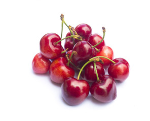 Cherries on white
