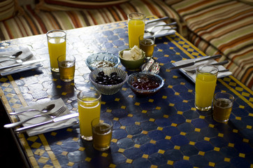 Breakfast in the desert, morocco