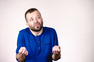 Man begging or apologizing