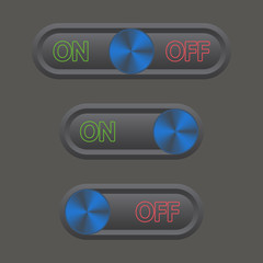 Icon set On and Off Toggle switch button
