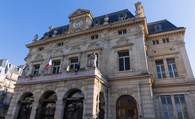 Fototapeta na wymiar The Town Hall of the XVIII district of Paris, France.