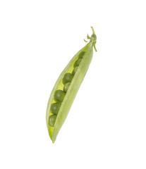 pea pod on isolated white background