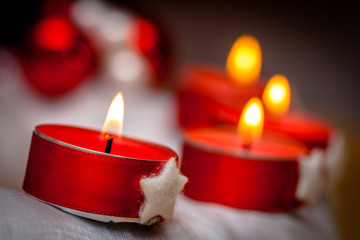 Advent Wreath with Flaming Candles