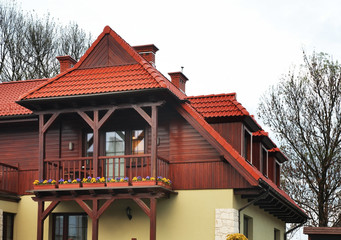 Fragment of modern house in Kazimierz Dolny. Poland