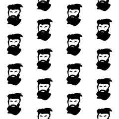 Man with beard seamless pattern