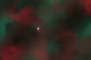 Colorful space nebula. Illustration, for use with projects on science, and education. Plasmatic nebula, deep outer space background with stars. Universe filled with stars, nebula and galaxy