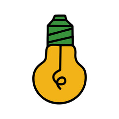 Light bulb filament cartoon illustration isolated on white background for children color book