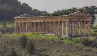 Fototapeta na wymiar Ancient Temple of Segesta on Sicily