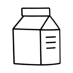 Milk paper box cartoon illustration isolated on white background for children color book