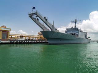 Military Transport Lander Ship at Port in San Juan, PR