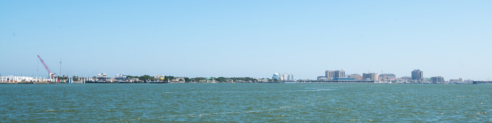 Fototapeta na wymiar View of Galveston from Seawolf Park