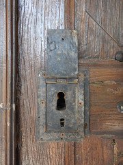 Old lock of a door of a church