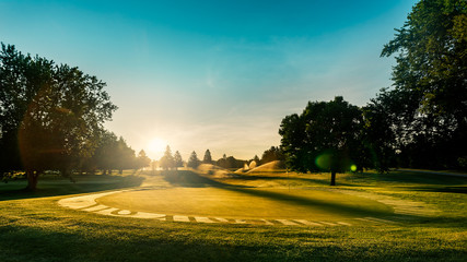 Sunrise on the golfcourse