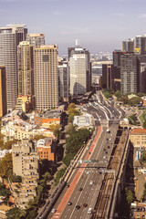 Fototapeta premium Sydney city bridge and buildings