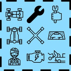 Simple 9 icon set of repair related [iconsRandom:4] vector icons. Collection Illustration