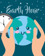 earth hour cartoon