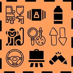 Simple 9 icon set of art related [iconsRandom:4] vector icons. Collection Illustration