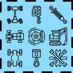 Simple 9 icon set of repair related [iconsRandom:4] vector icons. Collection Illustration