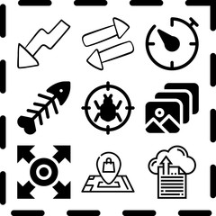 Simple 9 icon set of arrow related [iconsRandom:4] vector icons. Collection Illustration