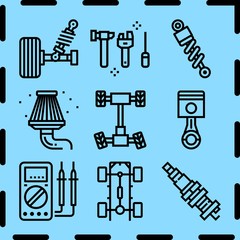 Simple 9 icon set of repair related [iconsRandom:4] vector icons. Collection Illustration