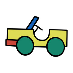 Car cartoon illustration isolated on white background for children color book