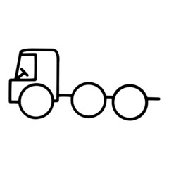 Fototapeta premium Cute truck cartoon illustration isolated on white background for children color book