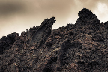 Ätna Vulkan Landschaft auf Sizilien im Hochsommer