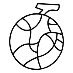 Naklejka premium Melon cartoon illustration isolated on white background for children color book