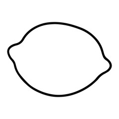 Cute lemon cartoon illustration isolated on white background for children color book