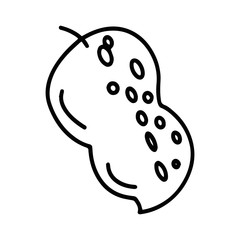 Fototapeta premium Peanut cartoon illustration isolated on white background for children color book