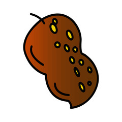 Peanut cartoon illustration isolated on white background for children color book