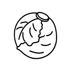 Cabbage cartoon illustration isolated on white background for children color book