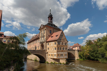 romantische bayerische Stadt Bamberg in Oberfranken mit romantischen Häusern