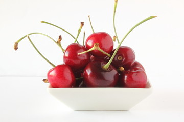 fresh cherry fruit in white background