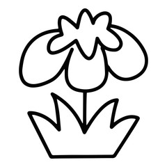 Flower cartoon illustration isolated on white background for children color book