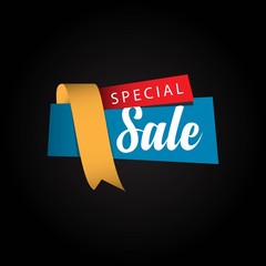 Special Sale Ribbon Vector Template Design Illustration
