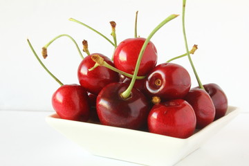fresh cherry fruit in white background