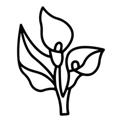 Flower cartoon illustration isolated on white background for children color book