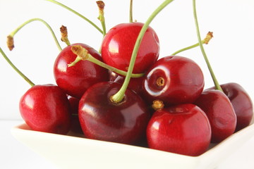 fresh cherry fruit in white background