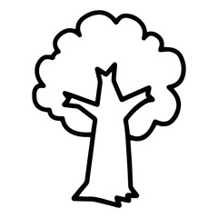 Tree cartoon illustration isolated on white background for children color book