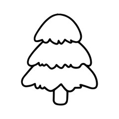 Tree cartoon illustration isolated on white background for children color book