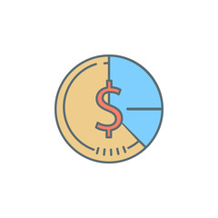 financial clock dusk style line icon. Element of banking icon for mobile concept and web apps. Dusk style financial clock icon can be used for web and mobile