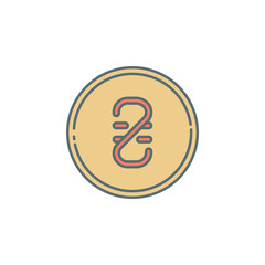 Ukrainian hryvnia coin dusk style line icon. Element of banking icon for mobile concept and web apps. Dusk style Ukrainian hryvnia coin icon can be used for web and mobile