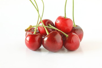 fresh cherry fruit in white background
