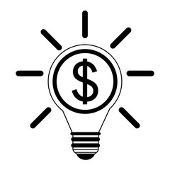 Bulb light with money symbol vector illustration graphic design